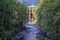 Seymour Dam, river and trees. Sunny Summer Evening.