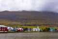 SeyÃÂ°isfjÃÂ¶rÃÂ°ur in the rain Royalty Free Stock Photo