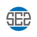 SEZ letter logo design on white background. SEZ creative initials circle logo concept. SEZ letter design Royalty Free Stock Photo