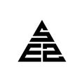 SEZ triangle letter logo design with triangle shape. SEZ triangle logo design monogram. SEZ triangle vector logo template with red Royalty Free Stock Photo