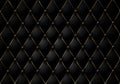 Black leather capitone background texture. Black upholstery premium dark fabric texture. Retro Chesterfield style soft tufted Royalty Free Stock Photo
