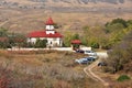 Sf.Dionisie and Efrem cel Nou Monastery in Mouth of Dobrogea nature reserve, Romania Royalty Free Stock Photo