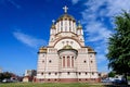 Sfantul Ioan Botezatorul Orthodox Cathedral in the center of Fagaras city, in Transylvania Transilvania region, Romania in a Royalty Free Stock Photo