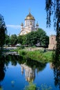 Sfantul Ioan Botezatorul Orthodox Cathedral in the center of Fagaras city, in Transylvania Transilvania region, Romania in a Royalty Free Stock Photo