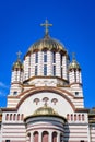 Sfantul Ioan Botezatorul Orthodox Cathedral in the center of Fagaras city, in Transylvania Transilvania region, Romania in a Royalty Free Stock Photo