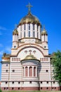 Sfantul Ioan Botezatorul Orthodox Cathedral in the center of Fagaras city, in Transylvania Transilvania region, Romania in a Royalty Free Stock Photo