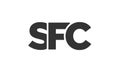 SFC logo design template with strong and modern bold text. Initial based vector logotype featuring simple and minimal typography. Royalty Free Stock Photo