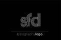 SFD modern geometric typography logo Royalty Free Stock Photo