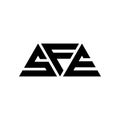SFE triangle letter logo design with triangle shape. SFE triangle logo design monogram. SFE triangle vector logo template with red Royalty Free Stock Photo