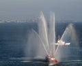 SFFD Fireboat sprays water into the air