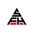 SFH triangle letter logo design with triangle shape. SFH triangle logo design monogram. SFH triangle vector logo template with red Royalty Free Stock Photo