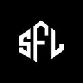 SFL letter logo design with polygon shape. SFL polygon and cube shape logo design. SFL hexagon vector logo template white and Royalty Free Stock Photo