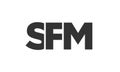 SFM logo design template with strong and modern bold text. Initial based vector logotype featuring simple and minimal typography. Royalty Free Stock Photo