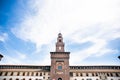 Sforza Castle. Filarete Tower. Blue Sky Royalty Free Stock Photo