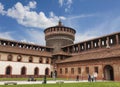 Sforza Castle, a medieval fortress in Milan, Italy