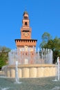 Sforza castle in Milan city in Italy Royalty Free Stock Photo