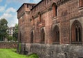 Sforza Castle. Watch tower. The castle was built in the 15th century by Francesco Sforza, Duke of Milan. Now there are Royalty Free Stock Photo