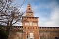 Sforza's Castle (Catello Sforzesco) in Milan, Italy. Royalty Free Stock Photo