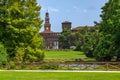 Sforzesco Castle medieval fortress in the center of Milan, Italy