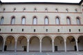 Sforzesco castle in milan stronghold court Royalty Free Stock Photo