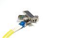 SFP Module with Fiber Optic Patch cord Royalty Free Stock Photo