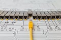 SFP network modules for network switch and patch cord Royalty Free Stock Photo