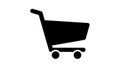 Solid Black Silhouette of a Shopping Cart on a White Background sfsdicon stock Royalty Free Stock Photo