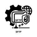 SFTP Icon. Secure file protocol acronym concept isolated on background