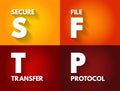 SFTP - Secure File Transfer Protocol is a network protocol that provides file access, file transfer, and file management over any Royalty Free Stock Photo