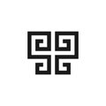SG letter initial square ornament logo design inspiratio Royalty Free Stock Photo