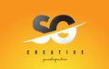 SG S G Letter Modern Logo Design with Yellow Background and Swoosh.