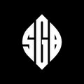 SGB circle letter logo design with circle and ellipse shape. SGB ellipse letters with typographic style. The three initials form a Royalty Free Stock Photo