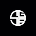 SGB logo SGB icon SGB monogram SGB letter minimalist Circle flat Unique modern abstract logo design Royalty Free Stock Photo