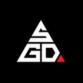 SGD triangle letter logo design with triangle shape. SGD triangle logo design monogram. SGD triangle vector logo template with red Royalty Free Stock Photo