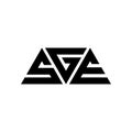 SGE triangle letter logo design with triangle shape. SGE triangle logo design monogram. SGE triangle vector logo template with red Royalty Free Stock Photo