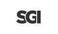 SGI logo design template with strong and modern bold text. Initial based vector logotype featuring simple and minimal typography. Royalty Free Stock Photo