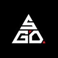SGO triangle letter logo design with triangle shape. SGO triangle logo design monogram. SGO triangle vector logo template with red Royalty Free Stock Photo