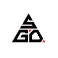 SGO triangle letter logo design with triangle shape. SGO triangle logo design monogram. SGO triangle vector logo template with red Royalty Free Stock Photo