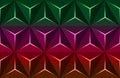 Geometric 3D Pattern with Basic Shapes. Colorful Background with luxury dark polygonal texture and pink triangle lines. Abstract Royalty Free Stock Photo
