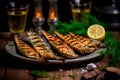 Sgombro alla Griglia - Grilled mackerel seasoned with olive oil, lemon, and herbs
