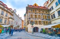 Sgraffito decoration of House at the Minute, Old Town Square, Prague, Czech Republic