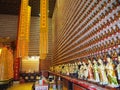 Numerous Buddha statues, incorporated in the walls of the Ten Thousand Buddhas Monastery Royalty Free Stock Photo