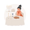 Shabbat prayer abstract concept vector illustration.