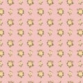 Shabby chic antique wallpaper pink and yellow rose Royalty Free Stock Photo