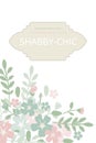 Shabby chic. Elegant vintage background peas and frame flowers. Royalty Free Stock Photo