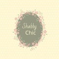 Shabby chic. Elegant vintage background peas and frame flowers. Royalty Free Stock Photo