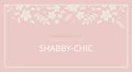 Shabby chic. Elegant vintage background peas and frame flowers.