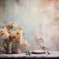 Shabby chic faded background inspired by a retro dinner