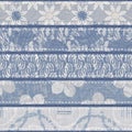 Shabby chic french grey blue linen patchwork stripe. Grunge washed out vintage patched textile effect. Country style