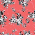 Vintage chintz roses seamless pattern Royalty Free Stock Photo